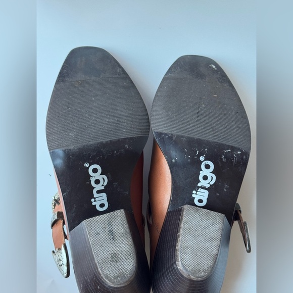 Dingo Western Leather Buckle Heeled Shoes – Brown, Size 9M (Made in Brazil) - Picture 6 of 9